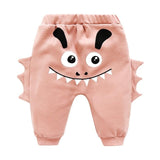 New Born Baby Boys Girls Cartoon Pants Spring High Waist Guard Belly Trousers Infant Baby Autumn Pp Pants Animal Print Bottoms