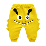 New Born Baby Boys Girls Cartoon Pants Spring High Waist Guard Belly Trousers Infant Baby Autumn Pp Pants Animal Print Bottoms
