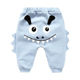 New Born Baby Boys Girls Cartoon Pants Spring High Waist Guard Belly Trousers Infant Baby Autumn Pp Pants Animal Print Bottoms