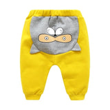 New Born Baby Boys Girls Cartoon Pants Spring High Waist Guard Belly Trousers Infant Baby Autumn Pp Pants Animal Print Bottoms
