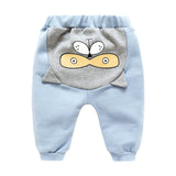 New Born Baby Boys Girls Cartoon Pants Spring High Waist Guard Belly Trousers Infant Baby Autumn Pp Pants Animal Print Bottoms