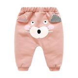 New Born Baby Boys Girls Cartoon Pants Spring High Waist Guard Belly Trousers Infant Baby Autumn Pp Pants Animal Print Bottoms