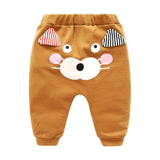 New Born Baby Boys Girls Cartoon Pants Spring High Waist Guard Belly Trousers Infant Baby Autumn Pp Pants Animal Print Bottoms