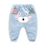 New Born Baby Boys Girls Cartoon Pants Spring High Waist Guard Belly Trousers Infant Baby Autumn Pp Pants Animal Print Bottoms