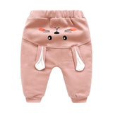 New Born Baby Boys Girls Cartoon Pants Spring High Waist Guard Belly Trousers Infant Baby Autumn Pp Pants Animal Print Bottoms
