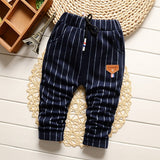 IENENS 0-2Y Fashion Boys Slim Straight Trousers Toddler Infant Boy's Casual Long Pants Kids Baby Children Cotton Stripe Bottoms