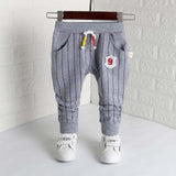 IENENS 0-2Y Fashion Boys Slim Straight Trousers Toddler Infant Boy's Casual Long Pants Kids Baby Children Cotton Stripe Bottoms