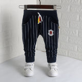 IENENS 0-2Y Fashion Boys Slim Straight Trousers Toddler Infant Boy's Casual Long Pants Kids Baby Children Cotton Stripe Bottoms