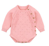 Baby Boy Girl Autumn Winter Clothes Long Sleeve Solid Color Knitted Warm Romper Jumpsuit Playsuit Newborn Clothes