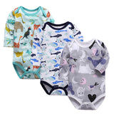 Baby Bodysuit 3pieces/lot Autumn Newborn 100% Cotton Body Baby Long Sleeve Underwear Infant Boys and Girls Pajamas Clothing
