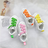2019 Spring  Autumn New Korean  Bright Lace Children Comfortable Shoes Girls Airmesh Breathable Shoes Kids Fashion Sports Shoes
