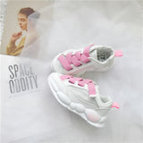 2019 Spring  Autumn New Korean  Bright Lace Children Comfortable Shoes Girls Airmesh Breathable Shoes Kids Fashion Sports Shoes