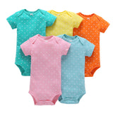 cartoon monster baby bodysuit newborn boy girl clothes new born short sleeve onesie cotton unsisex body clothing 2020 5PCS/SET