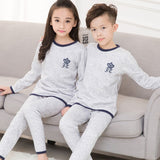 2019 Winter Kids Thermal Underwear Solid Thick Cotton O-Collar Children's Warm Suit Clothes Baby Boys Girls Long Johns Pajamas