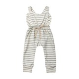 Pudcoco Newborn Baby Girl Stripe Romper Overalls Pants Cotton Soft Coming Home Outfit Clothes Suit For 0-3Years Child