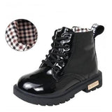 KIDS SHOES Rubber Boots Children Patent Leather Botas Boys Girls Waterproof Plush Snow Boots Toddler Sneakers Boots