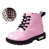 KIDS SHOES Rubber Boots Children Patent Leather Botas Boys Girls Waterproof Plush Snow Boots Toddler Sneakers Boots
