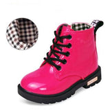 KIDS SHOES Rubber Boots Children Patent Leather Botas Boys Girls Waterproof Plush Snow Boots Toddler Sneakers Boots