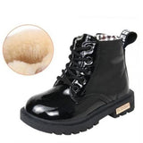 KIDS SHOES Rubber Boots Children Patent Leather Botas Boys Girls Waterproof Plush Snow Boots Toddler Sneakers Boots