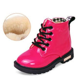 KIDS SHOES Rubber Boots Children Patent Leather Botas Boys Girls Waterproof Plush Snow Boots Toddler Sneakers Boots