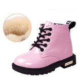 KIDS SHOES Rubber Boots Children Patent Leather Botas Boys Girls Waterproof Plush Snow Boots Toddler Sneakers Boots