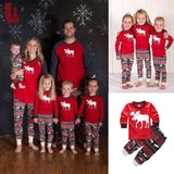 Merry Christmas Parent-child Outfits Christmas Elk Print Family Matching Outfits Clothing Long Sleeve T-shirt Pants Clothes Set