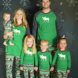 Merry Christmas Parent-child Outfits Christmas Elk Print Family Matching Outfits Clothing Long Sleeve T-shirt Pants Clothes Set
