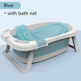 Foldable Baby Shower Tub with Thermometer Smart Temperature sensing Infant Bath Tubs Baby Non-Slip Widen and Thicken Kid Bathtub