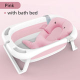 Foldable Baby Shower Tub with Thermometer Smart Temperature sensing Infant Bath Tubs Baby Non-Slip Widen and Thicken Kid Bathtub
