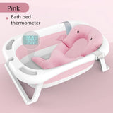 Foldable Baby Shower Tub with Thermometer Smart Temperature sensing Infant Bath Tubs Baby Non-Slip Widen and Thicken Kid Bathtub