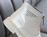 Chilidren Boots Big Boys Girls Leather Ankle Boot Warm Fur Zipper Boots Patent Black New Fashion Boots Student SandQ Baby