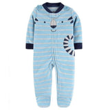 Newborn Baby Boy Autumn-winter Fleece Climbing Clothes 3-12M Kids Footed Pajamas Long Sleeved Infant Girls Cartoon Clothing