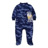 Newborn Baby Boy Autumn-winter Fleece Climbing Clothes 3-12M Kids Footed Pajamas Long Sleeved Infant Girls Cartoon Clothing