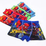 4pcs/lot Boys Underwear Boxers Briefs Underpants Super Hero Spiderman Cartoon Car Kids Panties Panty Briefs Infant Teenagers
