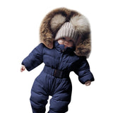 Cute children's winter jumpsuit Winter Infant Baby Boy Girl Romper Jacket Hooded Jumpsuit Warm Thick Coat Outfit
