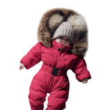Cute children's winter jumpsuit Winter Infant Baby Boy Girl Romper Jacket Hooded Jumpsuit Warm Thick Coat Outfit