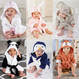 Baby Boys Girls Robe Towel Coral Fleece Blanket Hooded Wrap Children's Bathrobe Soft Velvet Robe Pajamas Animal Infant Bathing
