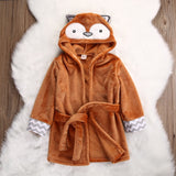 Baby Boys Girls Robe Towel Coral Fleece Blanket Hooded Wrap Children's Bathrobe Soft Velvet Robe Pajamas Animal Infant Bathing