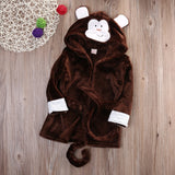 Baby Boys Girls Robe Towel Coral Fleece Blanket Hooded Wrap Children's Bathrobe Soft Velvet Robe Pajamas Animal Infant Bathing