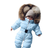 Cute children's winter jumpsuit Winter Infant Baby Boy Girl Romper Jacket Hooded Jumpsuit Warm Thick Coat Outfit