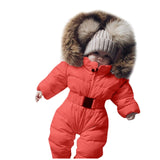 Cute children's winter jumpsuit Winter Infant Baby Boy Girl Romper Jacket Hooded Jumpsuit Warm Thick Coat Outfit