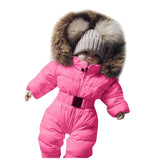 Cute children's winter jumpsuit Winter Infant Baby Boy Girl Romper Jacket Hooded Jumpsuit Warm Thick Coat Outfit