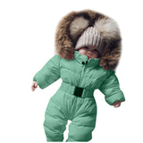 Cute children's winter jumpsuit Winter Infant Baby Boy Girl Romper Jacket Hooded Jumpsuit Warm Thick Coat Outfit