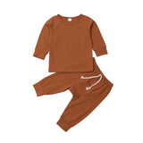 0-24M Baby Sleepwear Newborn Toddler Boy Girl Solid Color Pajamas Set Cotton Sleepwear Nightwear Casual Clothes Outfit Home Wear