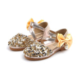 Bear Leader Children's Shoes 2020 High Quality Kids Footwear PU Sandals Bow Sequined Girls Elegant Single Shoes Party Flat Shoes