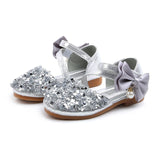 Bear Leader Children's Shoes 2020 High Quality Kids Footwear PU Sandals Bow Sequined Girls Elegant Single Shoes Party Flat Shoes
