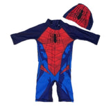 Superhero Prints Boy's Swimsuit Baby Swimwear Child Bathing Suit One-piece Swimsuit Batman Spiderman Swimwear With Cap Sw