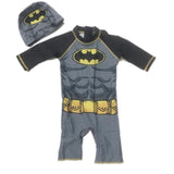 Superhero Prints Boy's Swimsuit Baby Swimwear Child Bathing Suit One-piece Swimsuit Batman Spiderman Swimwear With Cap Sw