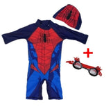 Superhero Prints Boy's Swimsuit Baby Swimwear Child Bathing Suit One-piece Swimsuit Batman Spiderman Swimwear With Cap Sw