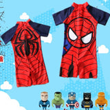 Swimwear Kids One Piece Baby Swimwear Spider Man Super Hero  Swimming Boys Beachwear Baby Sunscreen Quick Dry Bathing Suit